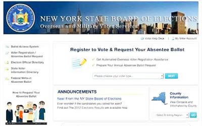 ny state board of election overseas voter site from U.S. Vote Foundation