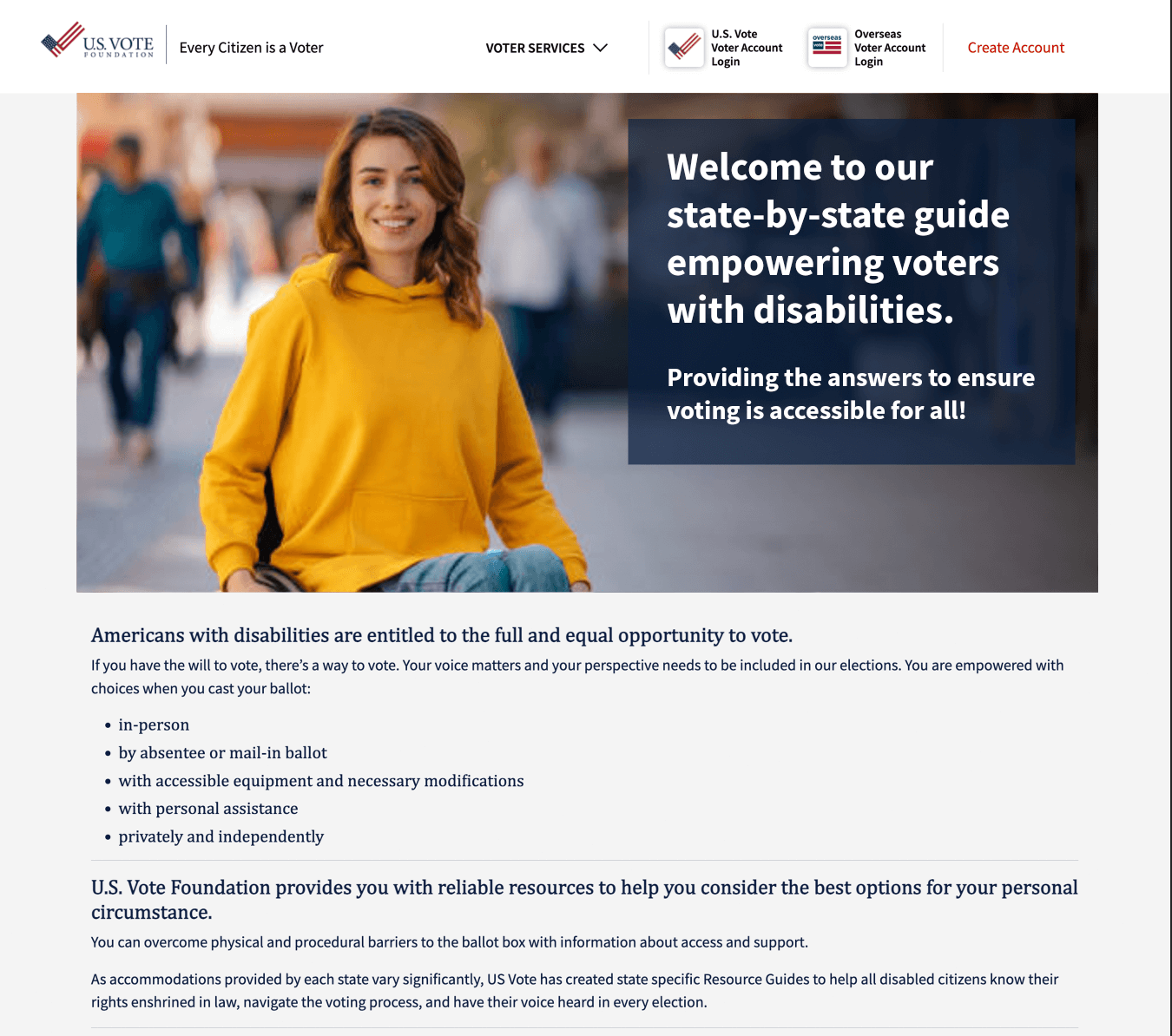 US Vote Disability Image