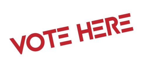 the words: vote here