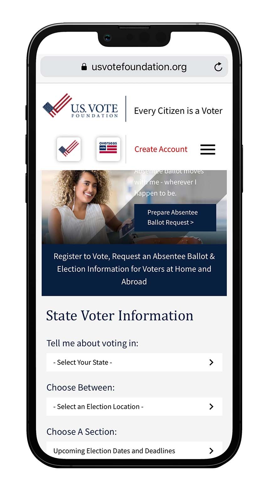 US Vote on mobile device